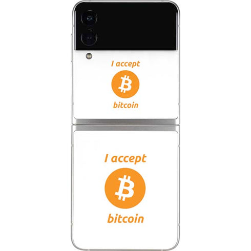 I Accept Bitcoin Galaxy Z Flip4 5G Skin